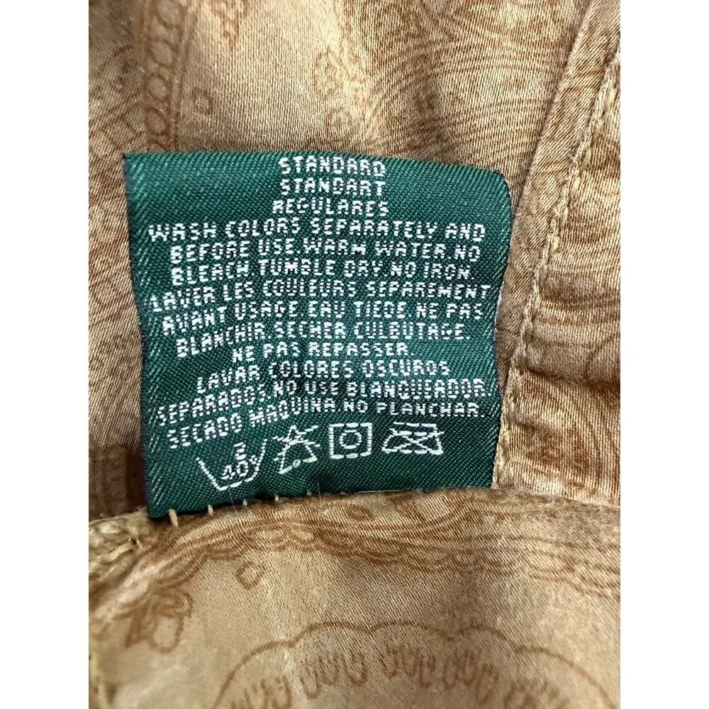 VINTAGE Lauren Ralph Lauren Italy Paisley Standard Pillowcase Taupe Brown Cotton